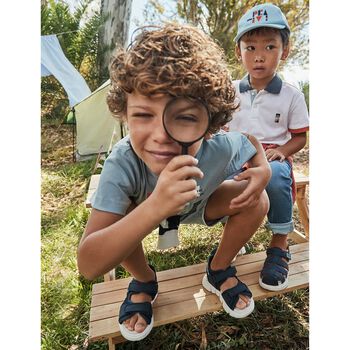 Boys Blue Embossed T-Shirt