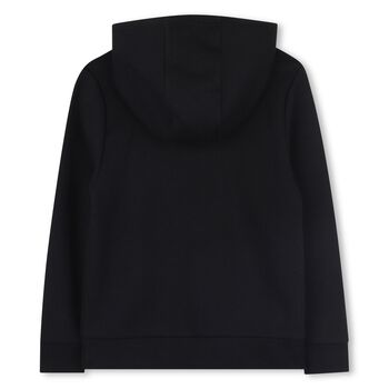 Boys Black Logo Hooded Top