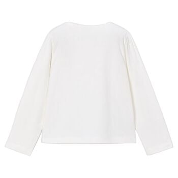 Girls White Long Sleeve Top
