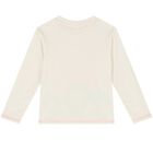 Girls Ivory Logo Long Sleeve Top, 1, hi-res