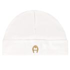 Ivory & Gold Logo Baby Hat, 2, hi-res