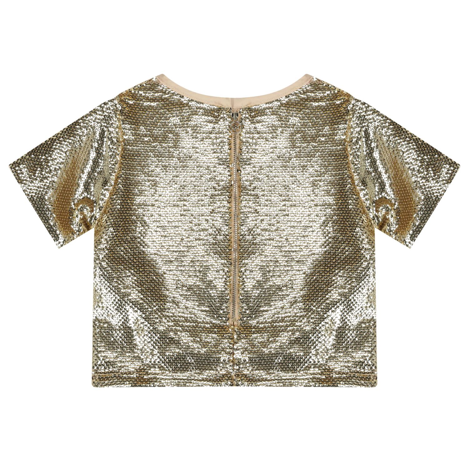 Girls Gold Sequins Top, 1, hi-res
