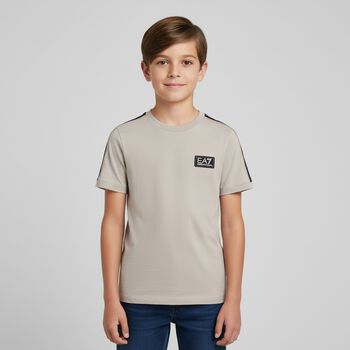 Boys Beige Logo T-Shirt