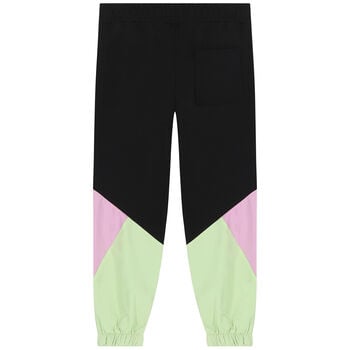 بنطلون رياضى بالشعار باللون الاسود للبنات