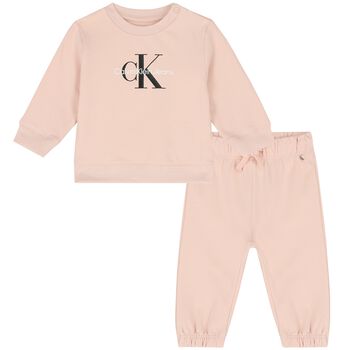 Baby Girls Pink Logo Tracksuit