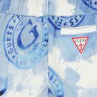 Boys Blue & White Logo Shorts, 1, hi-res