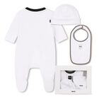 Baby Boys White Logo Babygrow Gift Set, 2, hi-res