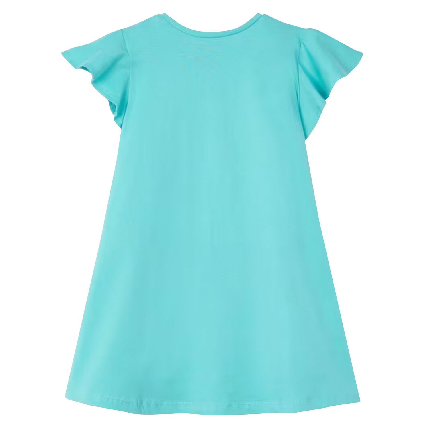 فستان بنات بطبعة باللون الأزرق الأكوا, 2, hi-res