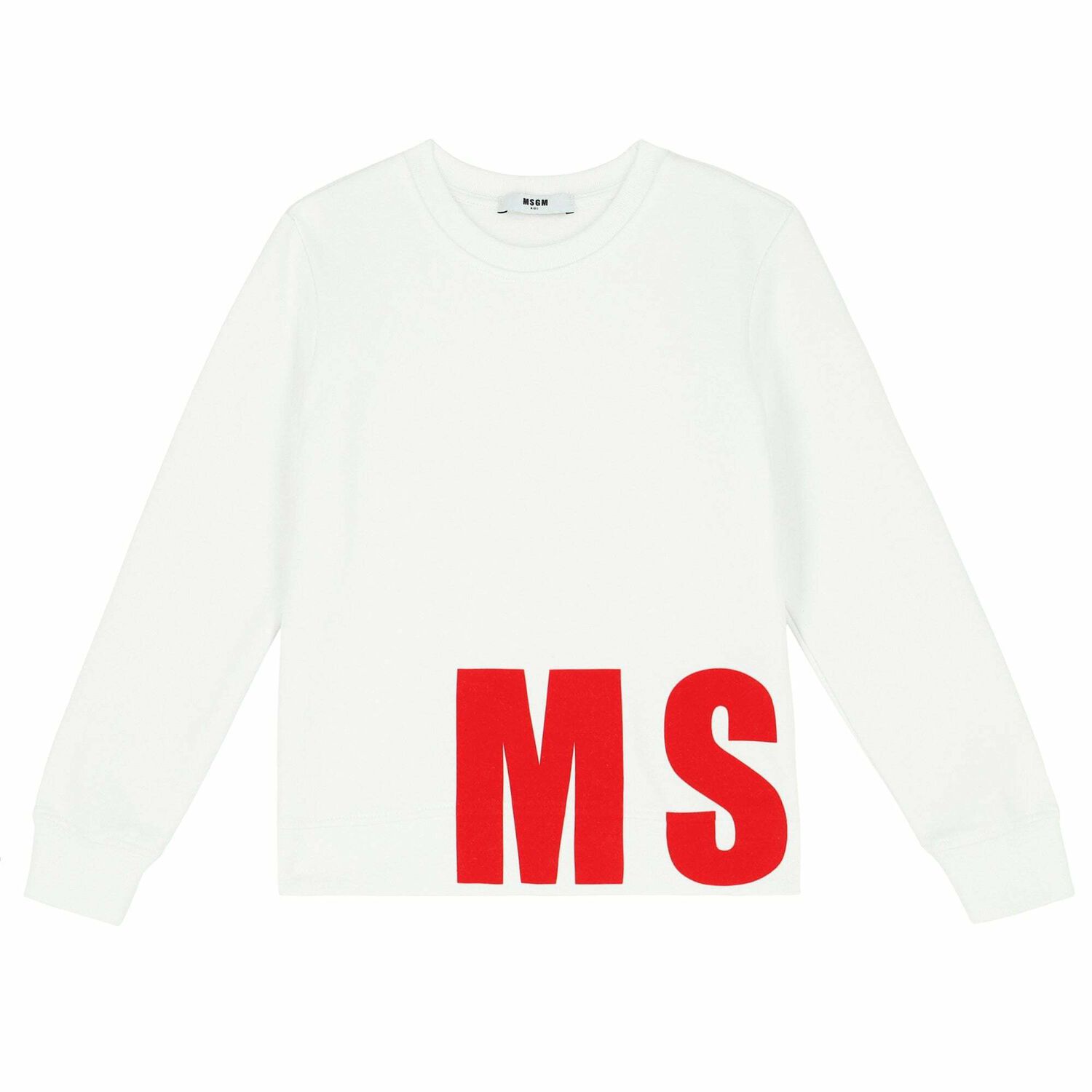 Boys White Logo Sweatshirt, 1, hi-res