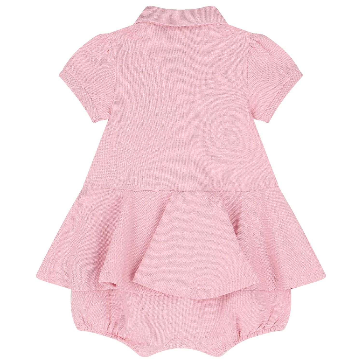 Baby Girls Pink Logo Polo Romper, 3, hi-res