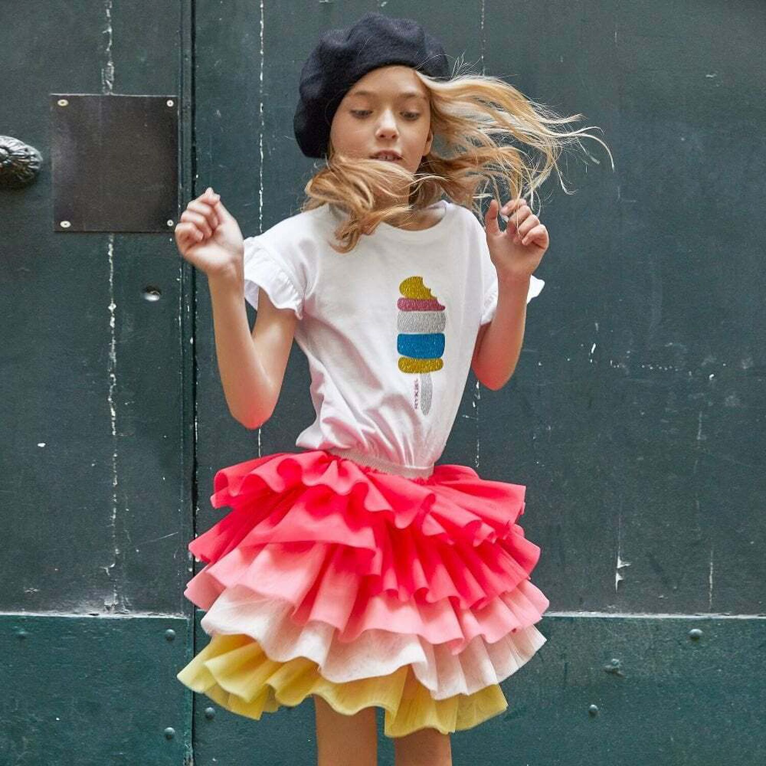 تيشيرت ايكا باللون الابيض للبنات, 1, hi-res