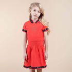 فستان بالشعار باللون الكحلى للبنات, 1, hi-res