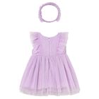 Younger Girls Pink Tulle Dress Set, 2, hi-res