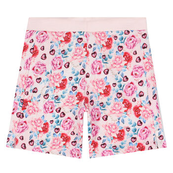 Girls Pink Floral Shorts