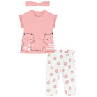 Baby Girls White & Pink Leggings Set, 1, hi-res