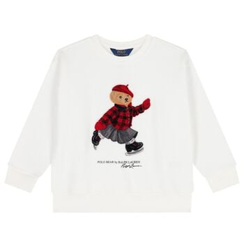 Girls Ivory Polo Bear Sweatshirt