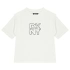 Girls White Logo T-Shirt, 2, hi-res