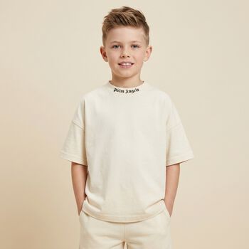 Boys Ivory Logo Oversized T-Shirt