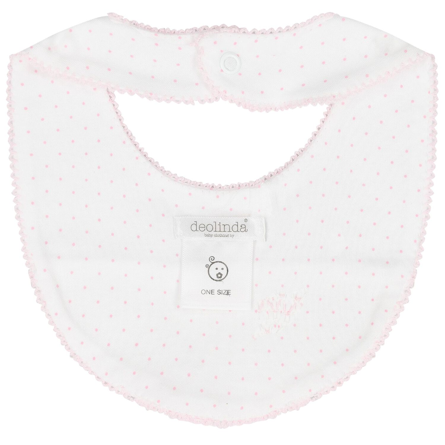 Baby Girls White & Pink Bunny Bib, 2, hi-res