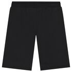 Boys Black Logo Shorts, 1, hi-res