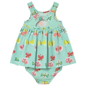 Younger Girls Green Bugs Dress Set