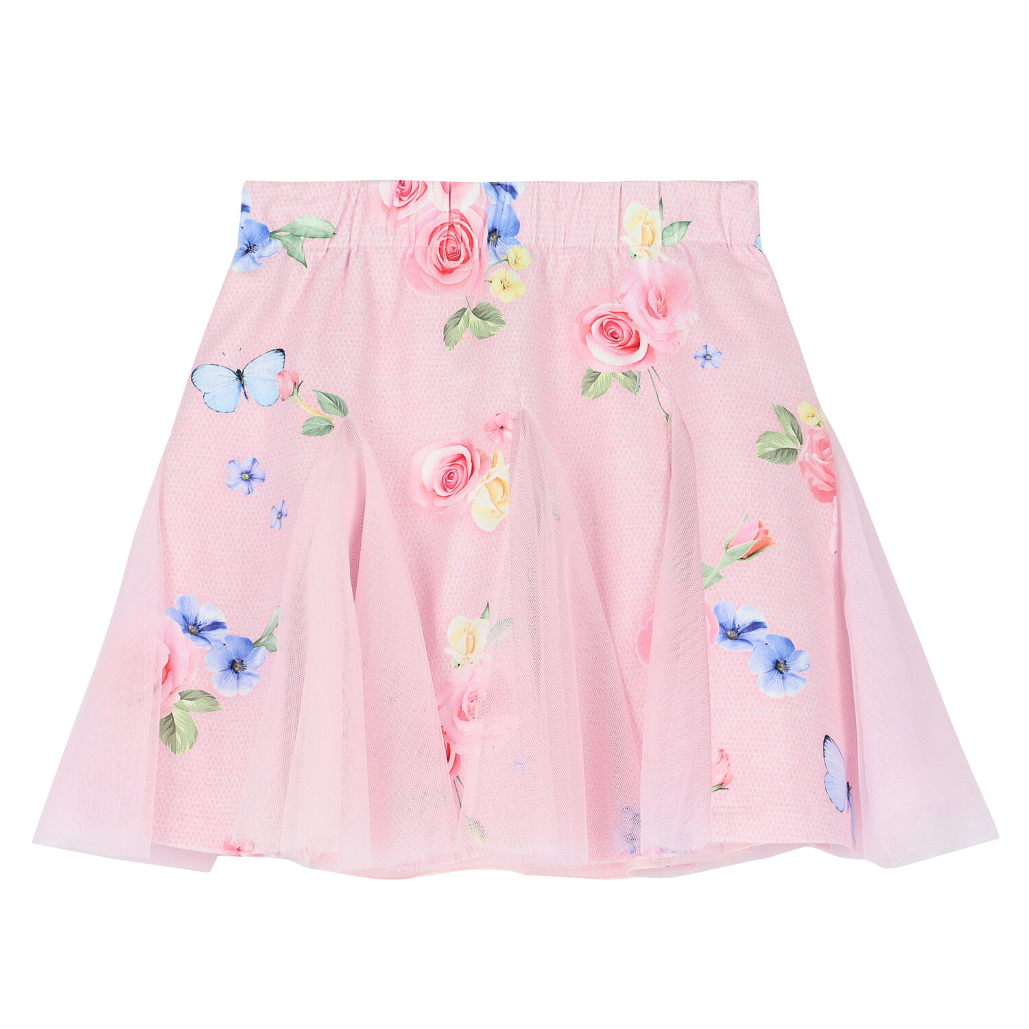 Girls Pink Floral Skirt Set, 1, hi-res image number null