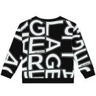 سويت شيرت أولاد بالشعار باللون الاسود, 1, hi-res