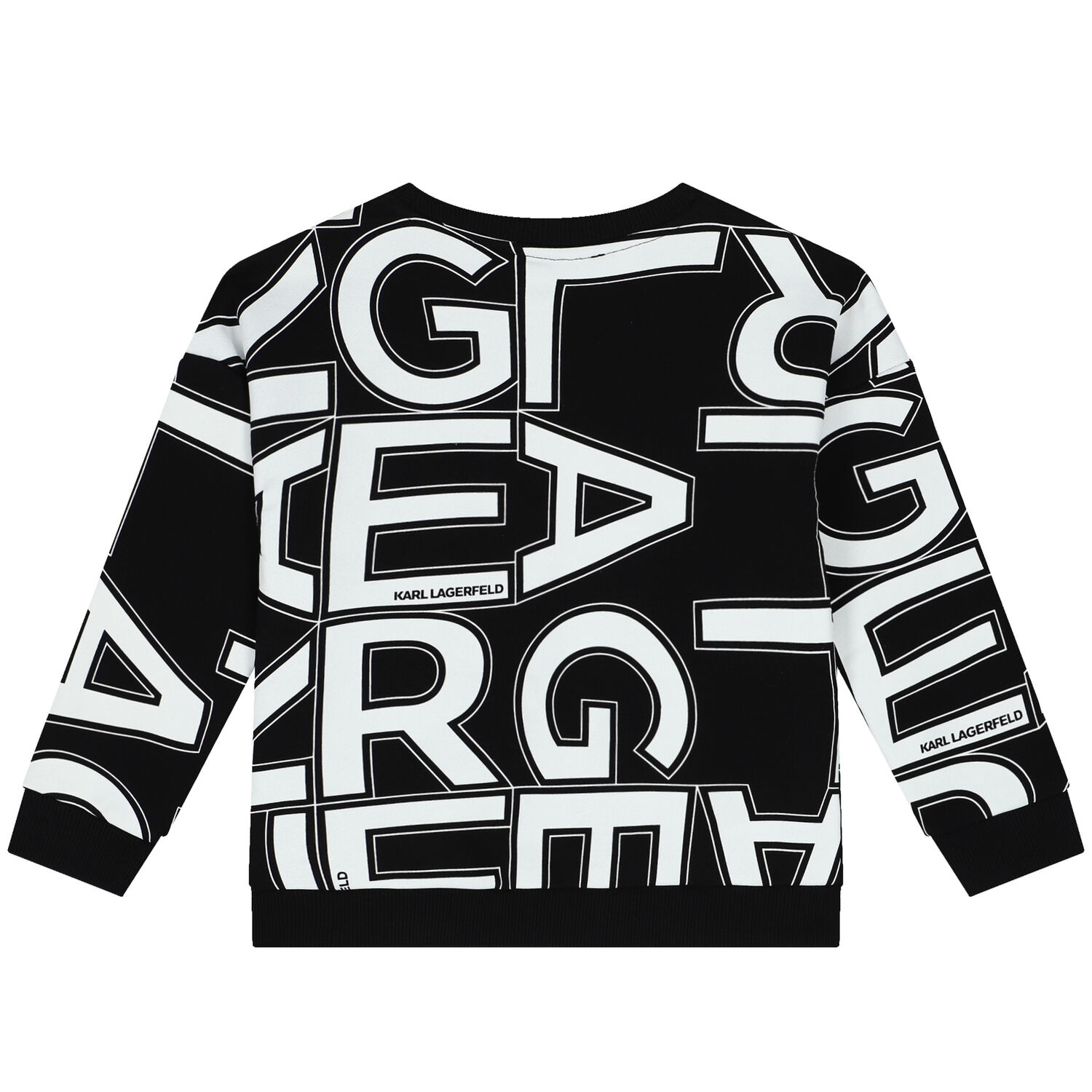 سويت شيرت أولاد بالشعار باللون الاسود, 1, hi-res