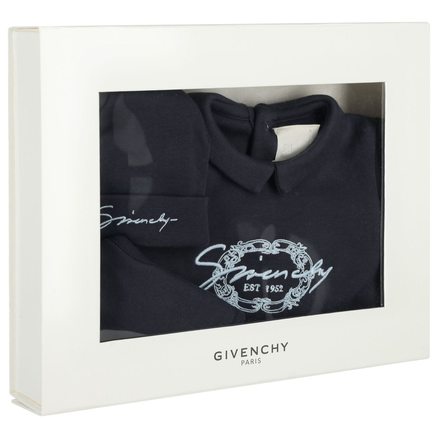 Navy Blue Logo Babygrow Gift Set, 1, hi-res