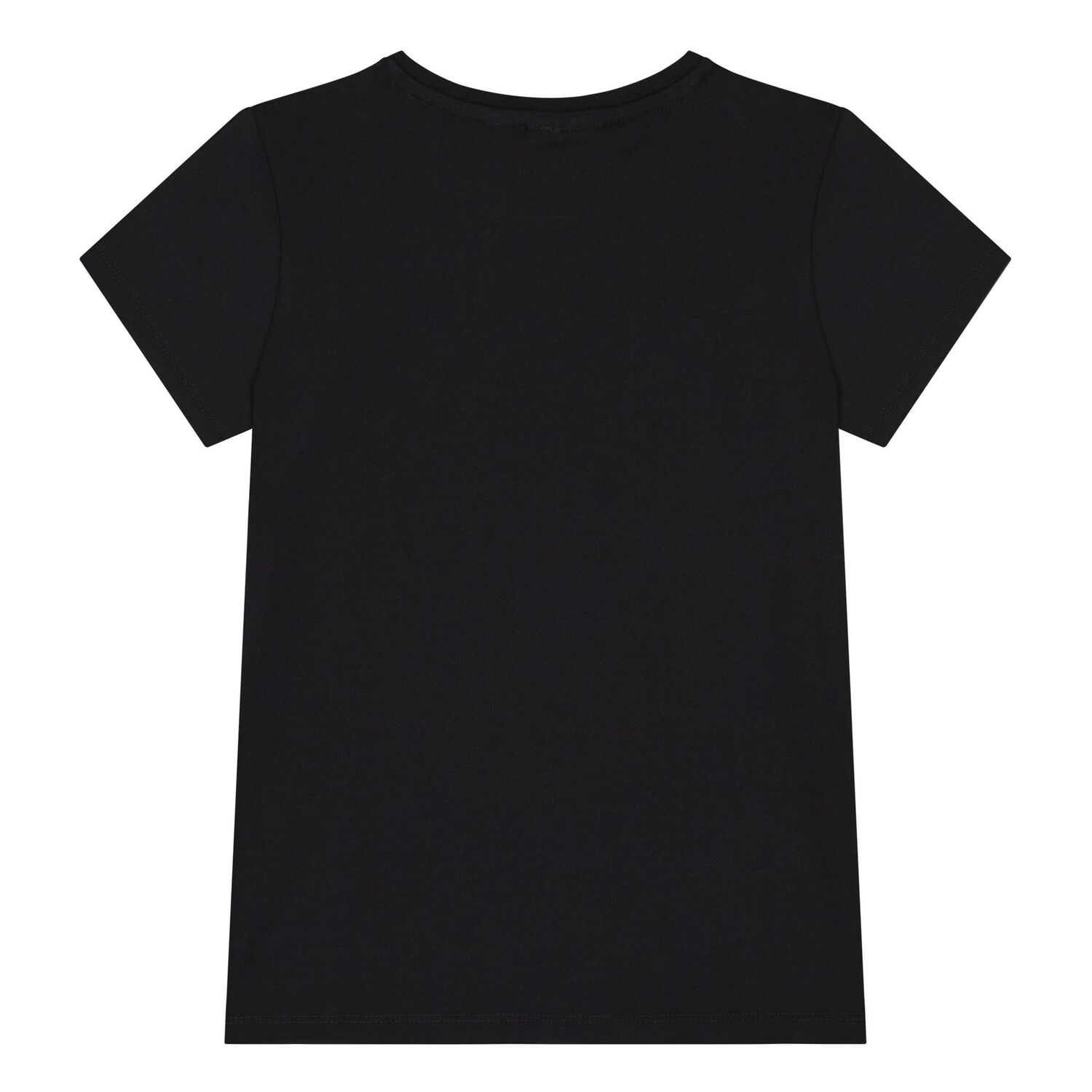 Girls Black Embellished Logo T-Shirt, 2, hi-res image number null