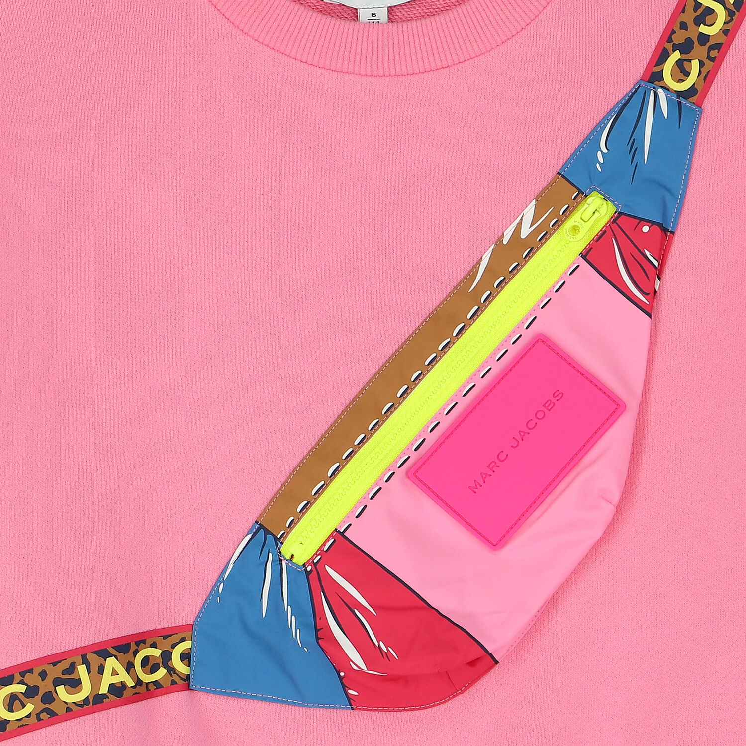 سويت شيرت بنات بالشعار باللون الوردى, 1, hi-res