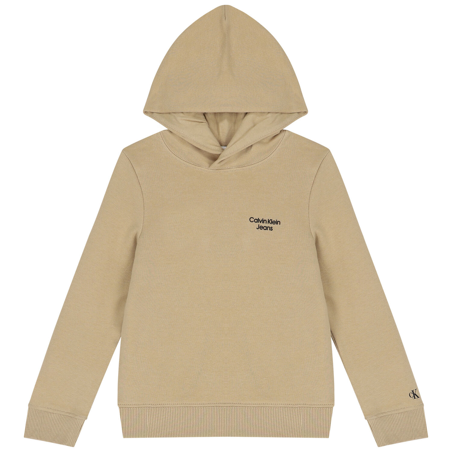 Boys Beige Logo Hooded Top, 2, hi-res