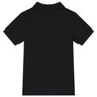 Boys Black Logo Polo Shirt, 1, hi-res