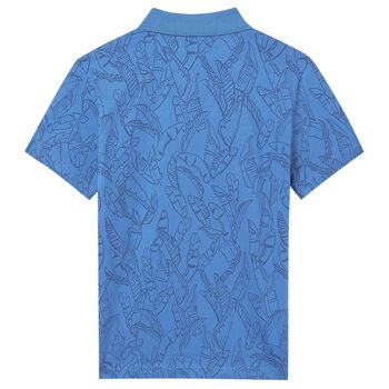 Boys Blue Leaves Polo Shirt