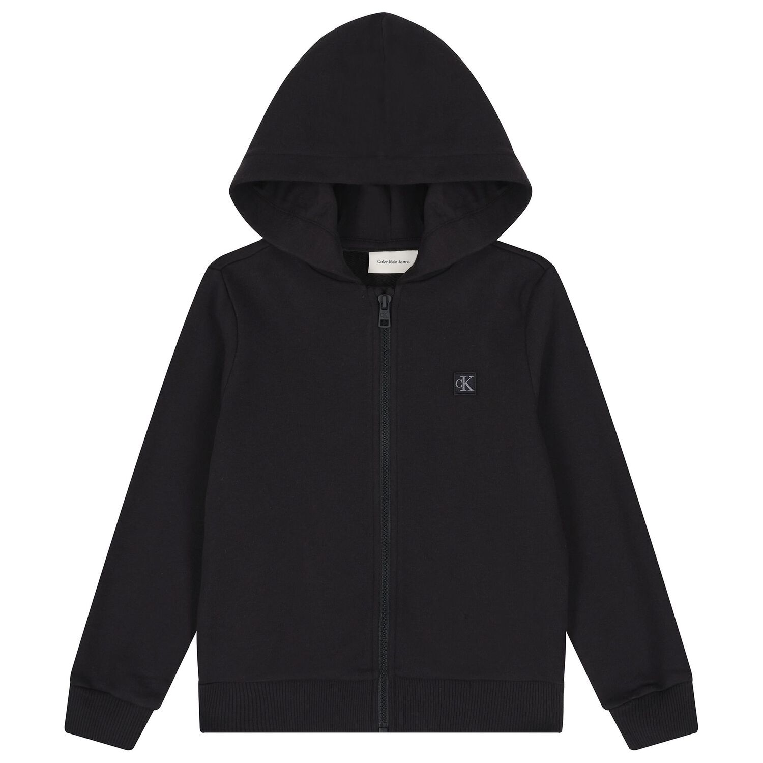 Black Logo Hooded Zip Up Top, 1, hi-res image number null