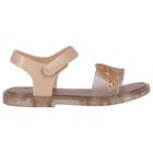 Girls Gold & Beige Jelly Sandals, 1, hi-res