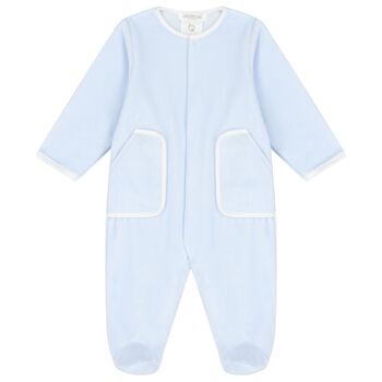 Baby Boys Blue Teddy Bear Babygrow