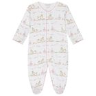 Baby Girls White & Pink Animals Babygrow, 2, hi-res