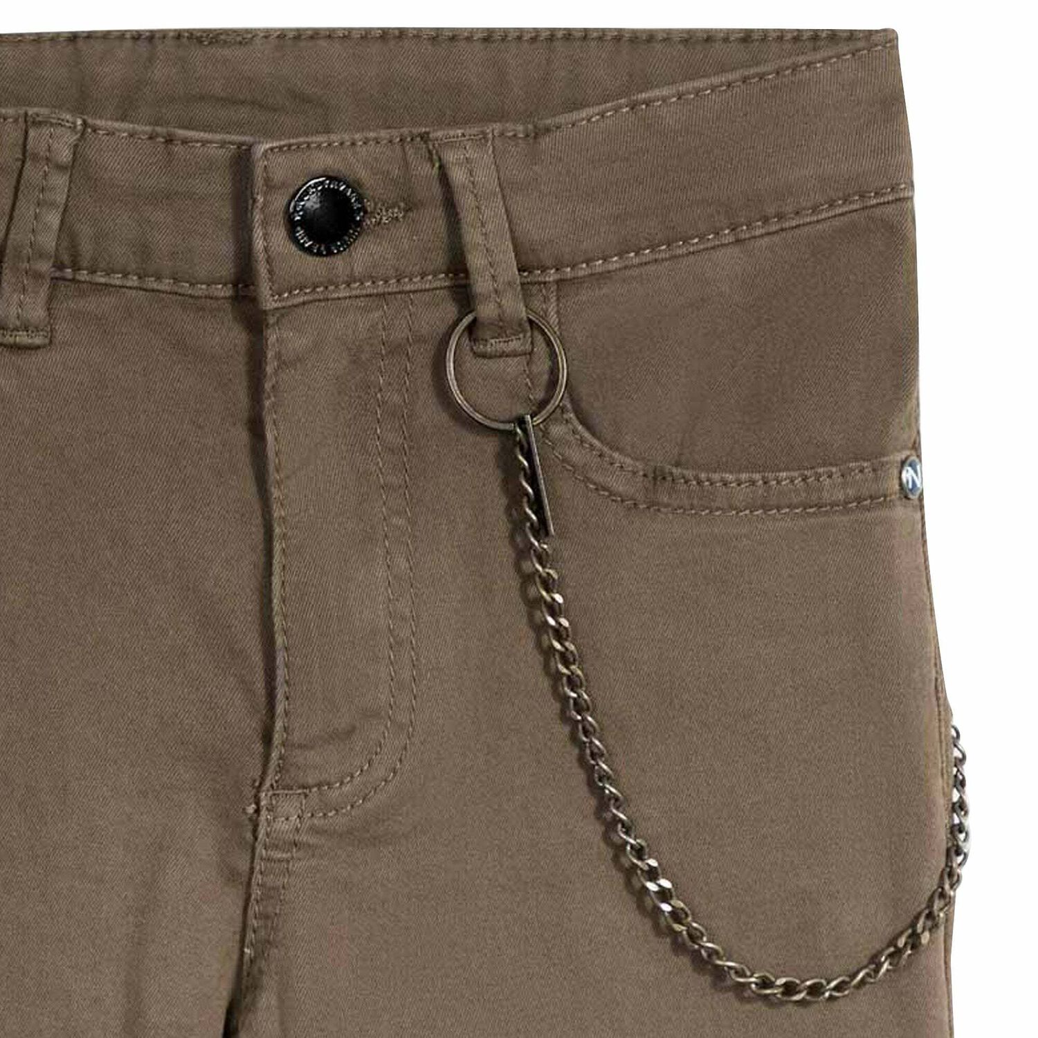 Boys Khaki Jeans Style Trousers, 1, hi-res image number null