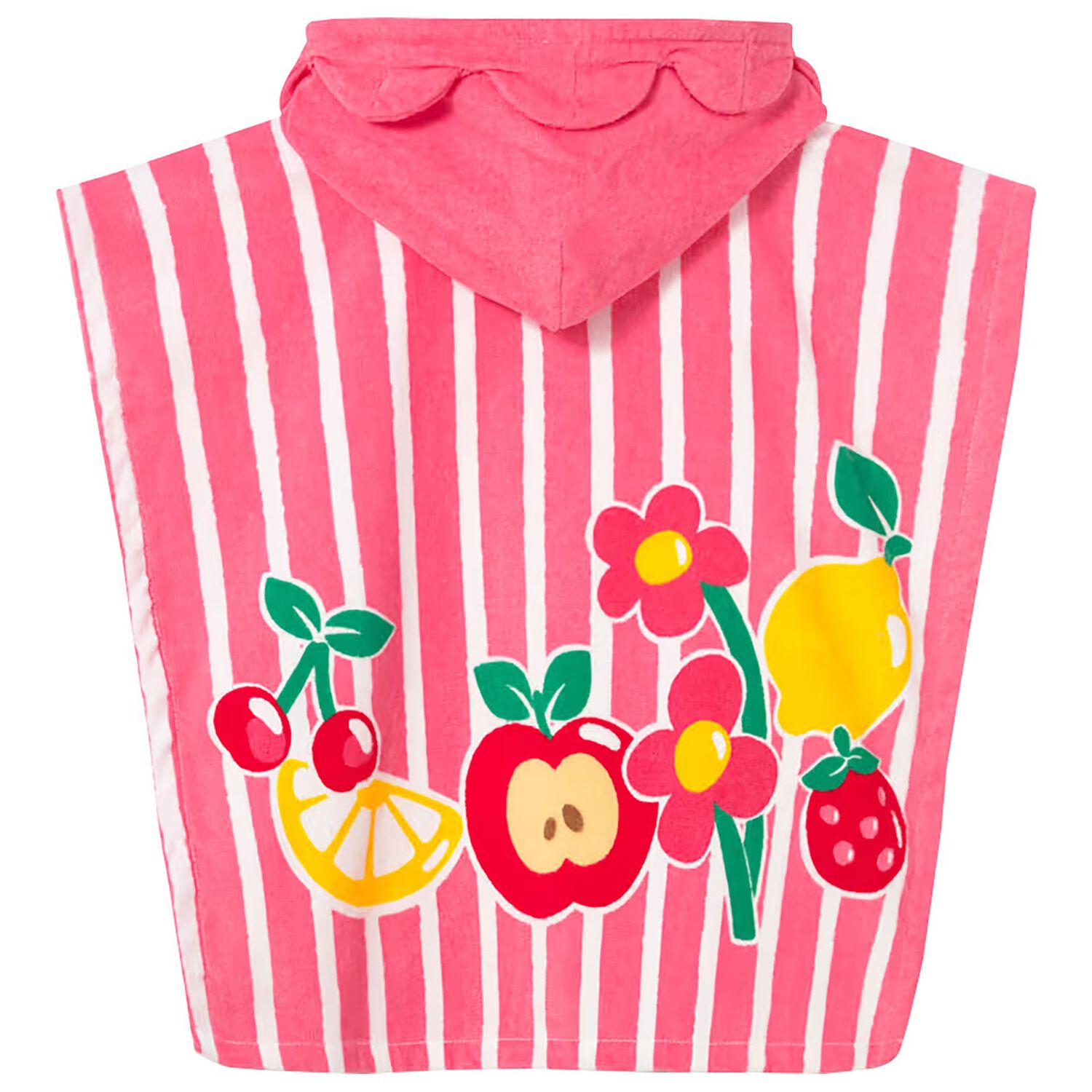 Younger Girls Pink Striped Hooded Towel, 2, hi-res