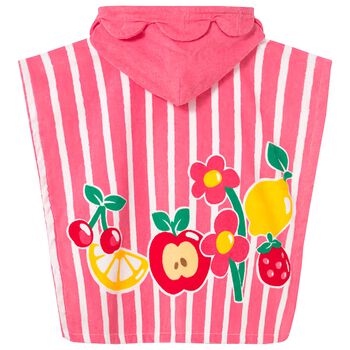 Younger Girls Pink Striped Hooded Towel
