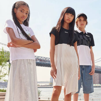 Boys Black & White Logo Polo Shirt