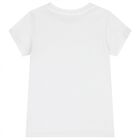 Girls White Glittery Logo T-Shirt, 1, hi-res