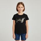 Girls Black Logo T-Shirt, 1, hi-res