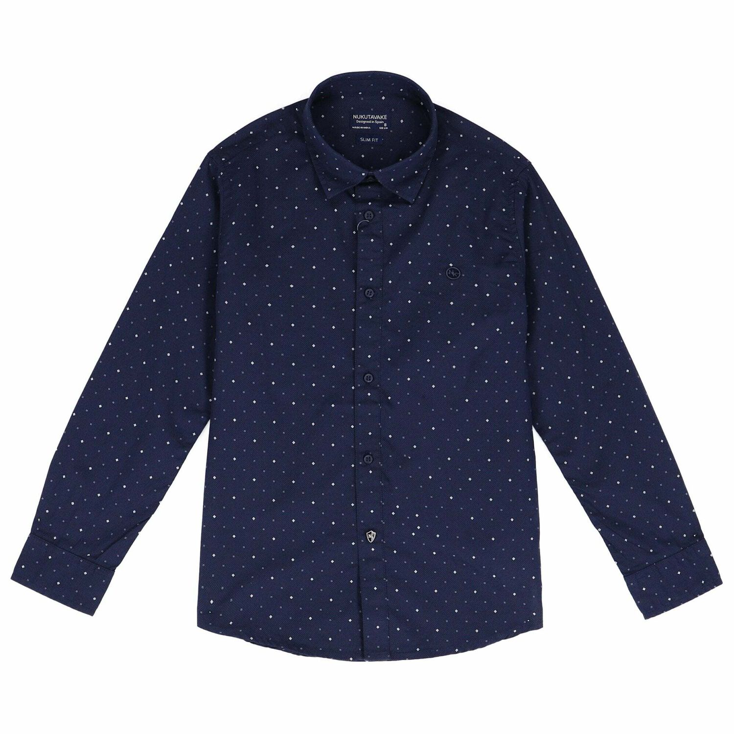 Boys Navy Print Shirt, 1, hi-res image number null