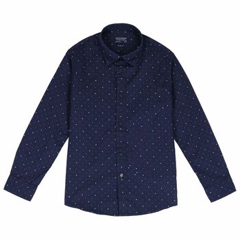 Boys Navy Print Shirt
