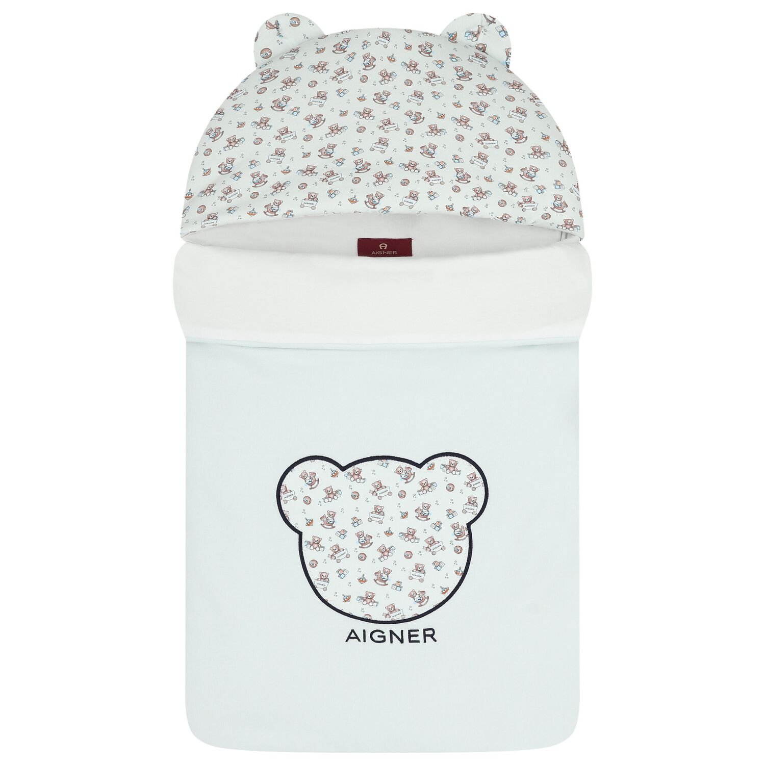 مدس بطبعة تيدى باللون الأبيض و الازرق , 2, hi-res