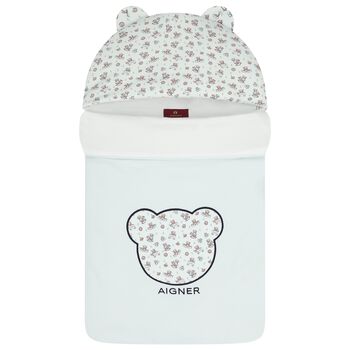 مدس بطبعة تيدى باللون الأبيض و الازرق 