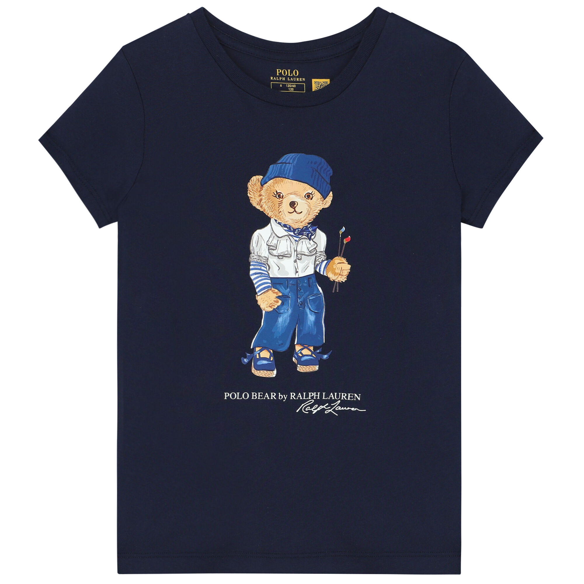 Ralph Lauren Girls Navy Polo Bear T Shirt Junior Couture UAE