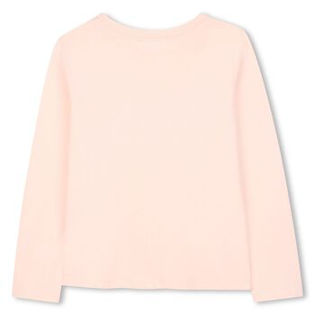 Girls Pink Logo Long Sleeve Top